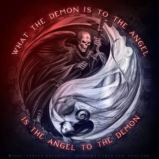 Yin Yang demons angels wallpaper