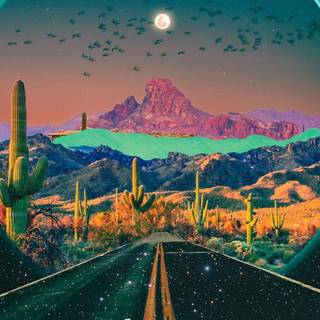 Lofi mountain wallpaper