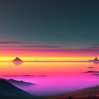 Lofi mountain wallpaper