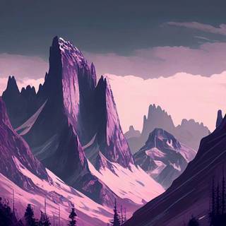 Lofi mountain wallpaper