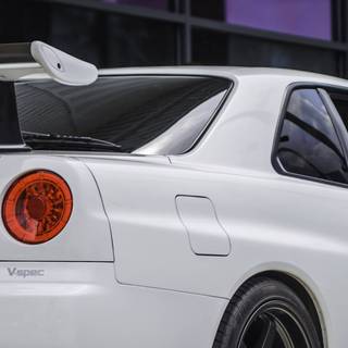 GTR R34 white wallpaper