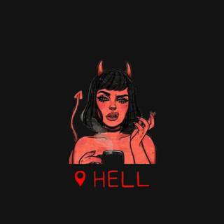 Cute devil girl aesthetic wallpaper