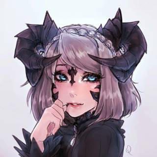 Cute devil girl aesthetic wallpaper