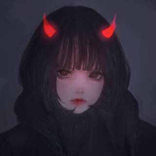 Cute devil girl aesthetic wallpaper