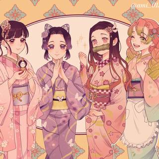 Nezuko and Mitsuri wallpaper