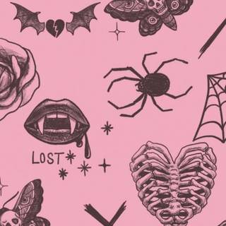 Goth pink wallpaper