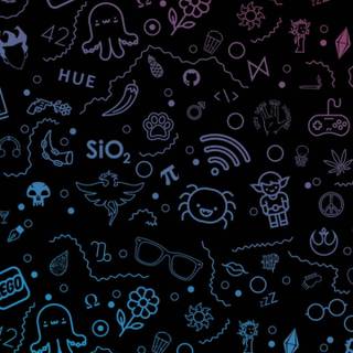 Neon doodle wallpaper