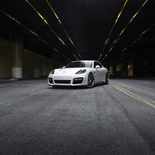 White cars 4k wallpaper