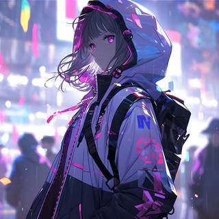 Pink anime laptop wallpaper