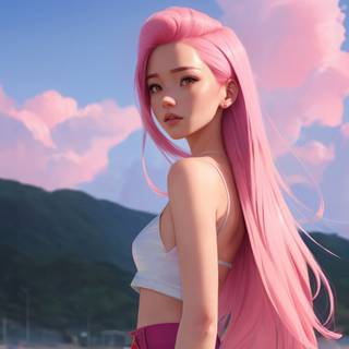 Anime girl pink 4k wallpaper