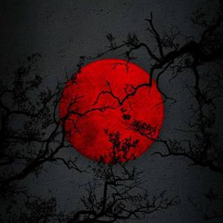 Red and black Japanese wallpaper