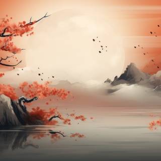 Red Japan 4k wallpaper