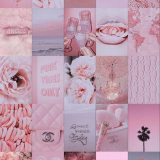 Pink collage iPhone wallpaper