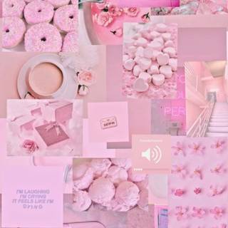 Pink collage iPhone wallpaper