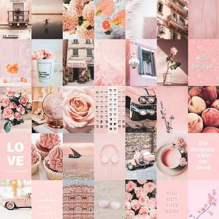 Pink collage iPhone wallpaper