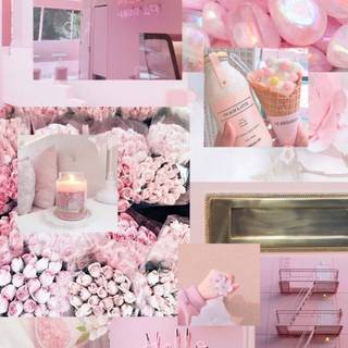 Pink collage iPhone wallpaper