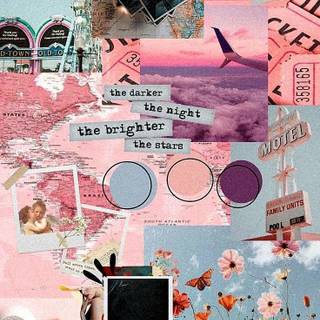 Pink collage iPhone wallpaper