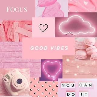 Pink collage iPhone wallpaper