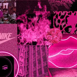 Pink collage iPhone wallpaper