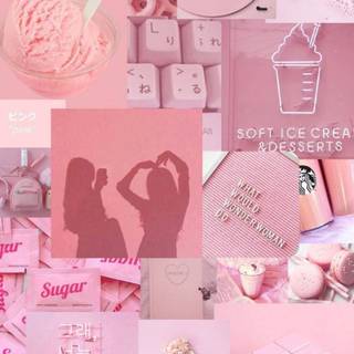 Pink collage iPhone wallpaper