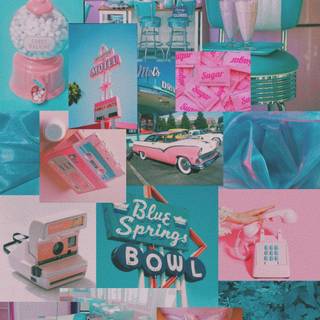 Pink collage iPhone wallpaper