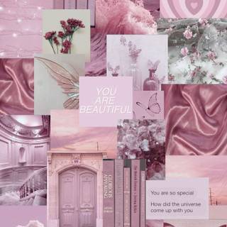 Pink collage iPhone wallpaper