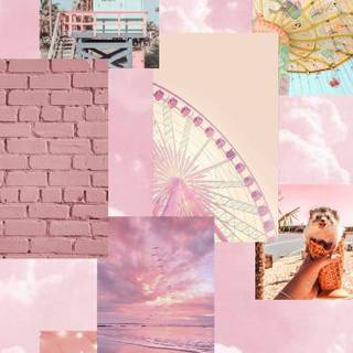 Pink collage iPhone wallpaper