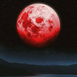 Red moon iPhone wallpaper