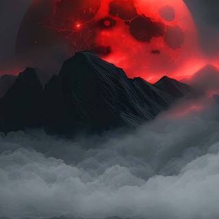 Red moon iPhone wallpaper