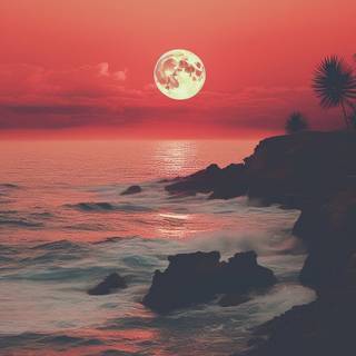 Red moon iPhone wallpaper