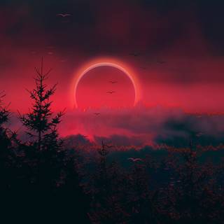 Red moon iPhone wallpaper