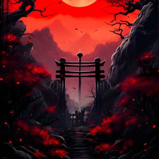 Red moon iPhone wallpaper