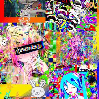Glitchcore anime wallpaper