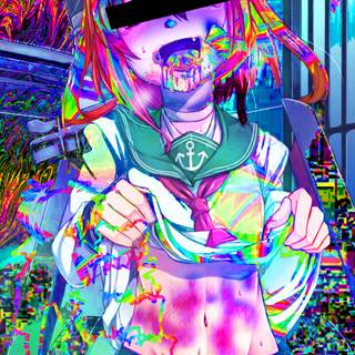 Glitchcore anime wallpaper
