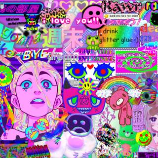 Glitchcore anime wallpaper