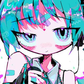 Glitchcore anime wallpaper