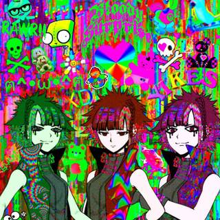 Glitchcore anime wallpaper