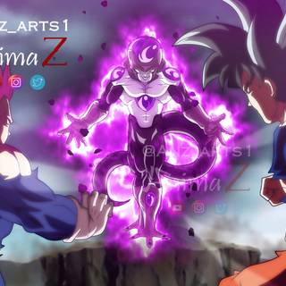 Black Freeza vs Goku desktop wallpaper