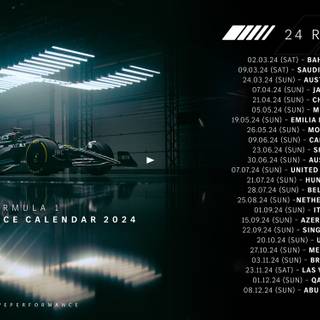 F1 2024 calendar wallpaper
