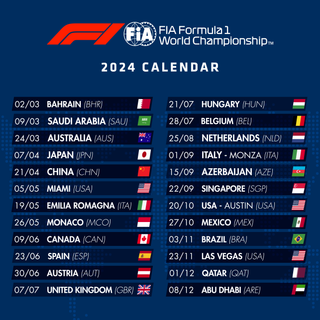 F1 calendar 2024 wallpaper