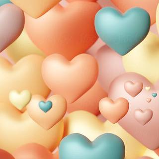 Pastel hearts wallpaper
