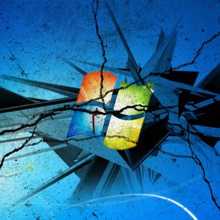 Broken PC screen wallpaper