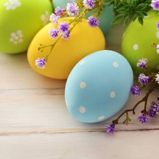 Easter eggs flowers wallpaper