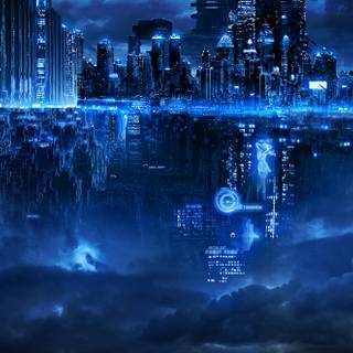 Cyberpunk blue wallpaper
