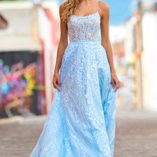 Blue formal dresses wallpaper