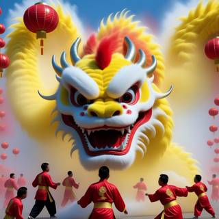 Dragon dance wallpaper