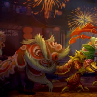 Dragon dance wallpaper