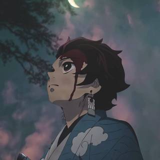 Tanjiro moon wallpaper