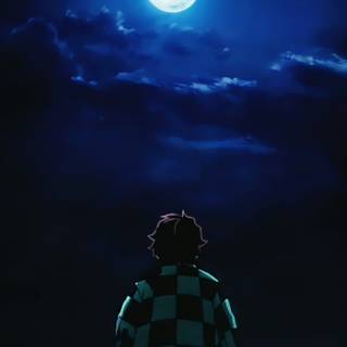 Tanjiro moon wallpaper