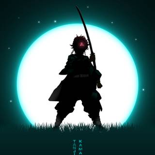 Tanjiro moon wallpaper